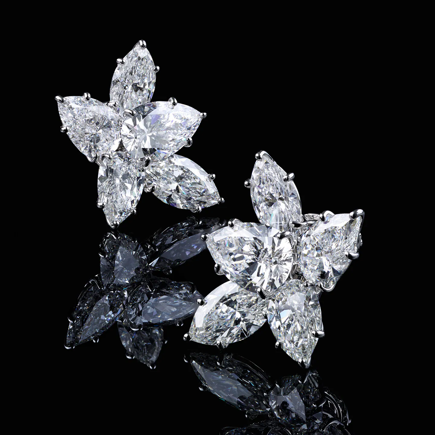 Winston Cluster diamond earrings